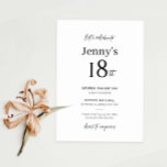 ミニマモダンリスト18th誕生日パーティーへの招待 招待状<br><div class="desc">このミニマルタイポグラフィ18th誕生日パーティーの招待は、誕生日パーティーにモダン最適である。このシンプルデザインは、クラシックミニマルな白黒タイポグラフィと共にモダン感じす。任意の色でカスタマイズ可能保デザインとエレガント現状のまま、または独自のグラフィックとアートワークを追加してカスタマイズ。レイアウト、フォント、文字サイズの変更など、このデザインの高度なカスタマイズを行うには、上クリックの「」ボタカスタマイズンを使用してください。何か連絡質問があれば私に頼む！</div>