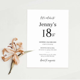 ミニマモダンリスト18th誕生日パーティーへの招待 招待状