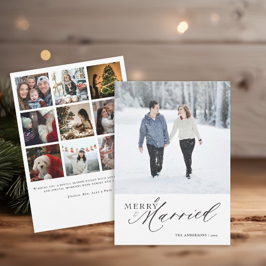 ミニマモダンリスト1stクリスマス結婚した写真 シーズンカード