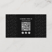 ミニマモダンリスト2イニシャルヘアスタイリストブラック 名刺 (裏面)