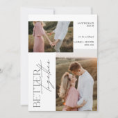 ミニマモダンリスト2フォトタイポグラフィ結婚ズ セーブザデート (正面)