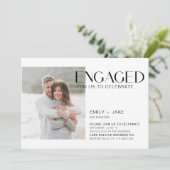 ミニマモダンリスト2フォトブラック&ホワイト婚約 招待状 (スタンド正面)