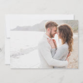 ミニマモダンリスト2フォトブラック&ホワイト婚約 招待状 (裏面)