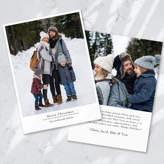 ミニマモダンリスト2フォトメリークリスマス シーズンカード