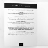 ミニマモダンリスト2写真の葬儀/メモリアルサービス 三つ折りプログラム (内部最初)