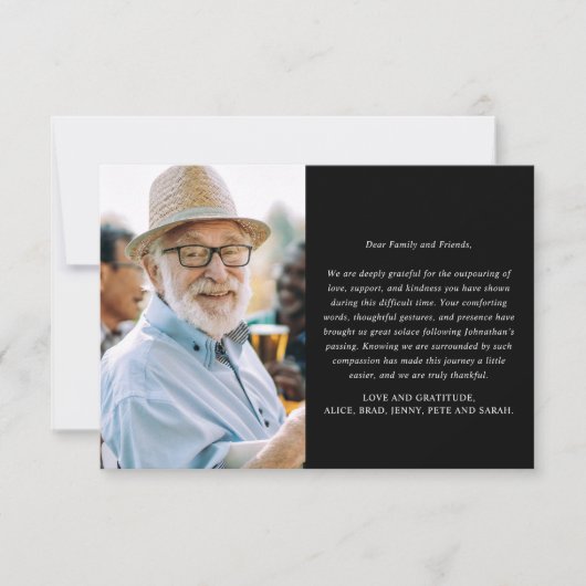 ミニマモダンリスト2写真カスタム記念/葬儀 サンキューカード (正面)