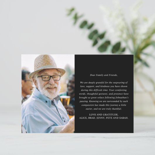 ミニマモダンリスト2写真カスタム記念/葬儀 サンキューカード (スタンド正面)