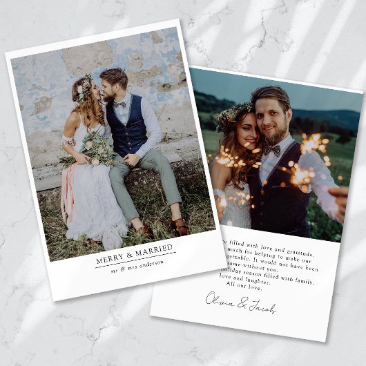 ミニマモダンリスト2写真メリー&結婚した シーズンカード