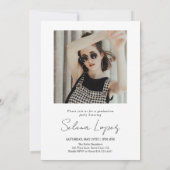 ミニマモダンリスト2写真卒業パーティー 招待状 (裏面)