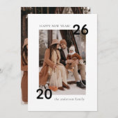 ミニマモダンリスト2写真新年おめでとう シーズンカード (正面/裏面)