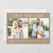 ミニマモダンリスト2写真Kraftカード日付を保存 セーブザデート (正面)