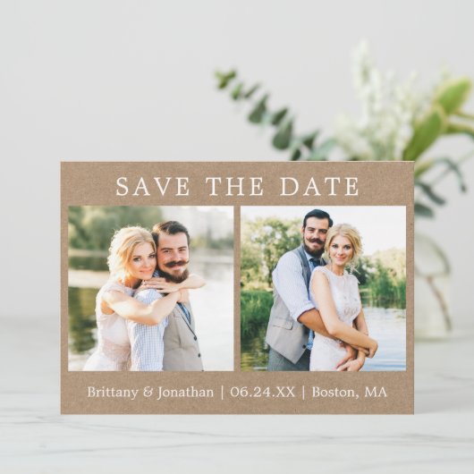 ミニマモダンリスト2写真Kraftカード日付を保存 セーブザデート (スタンド正面)