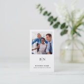 ミニマモダンリスト2写真QRコードおよびソーシャルメディア 名刺 (スタンド正面)