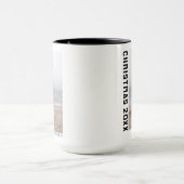 ミニマモダンリスト2枚の写真のクリパーソナライズされたスマス マグカップ (中央)