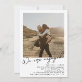 ミニマモダンリスト2枚の婚約パーティ 招待状 (正面)