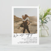 ミニマモダンリスト2枚の婚約パーティ 招待状 (スタンド正面)