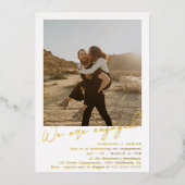 ミニマモダンリスト2枚の婚約パーティ 箔招待状 (正面)