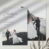 ミニマモダンリスト2枚結婚の写真のサンキューカード サンキューカード