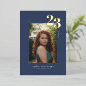 ミニマモダンリスト2023 |写真の卒業 箔招待状 (立ち正面)