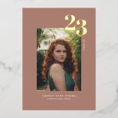 ミニマモダンリスト2023 |写真の卒業 箔招待状 (正面)