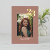 ミニマモダンリスト2023 |写真の卒業 箔招待状 (立ち正面)