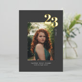 ミニマモダンリスト2023 |写真の卒業 箔招待状 (立ち正面)