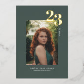 ミニマモダンリスト2023 |写真の卒業 箔招待状 (正面)