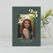 ミニマモダンリスト2023 |写真の卒業 箔招待状 (立ち正面)