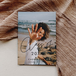 ミニマモダンリスト2025年卒業写真のクラス 案内状