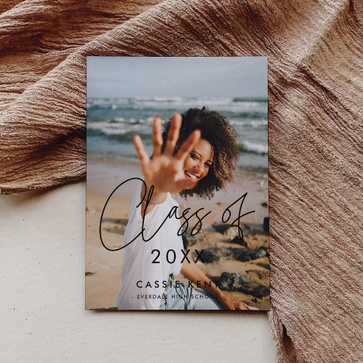 ミニマモダンリスト2025年卒業写真のクラス 案内状