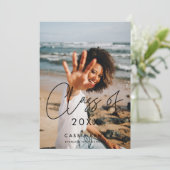 ミニマモダンリスト2025年卒業写真のクラス 案内状 (スタンド正面)