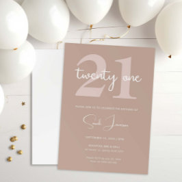 ミニマモダンリスト21歳の誕生日パーティの招待状 招待状