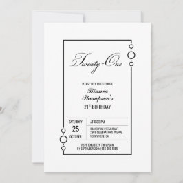 ミニマモダンリスト21歳の誕生日パーティー 招待状
