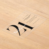 ミニマモダンリスト21歳の誕生日 アクリル招待状 (レイダウン)