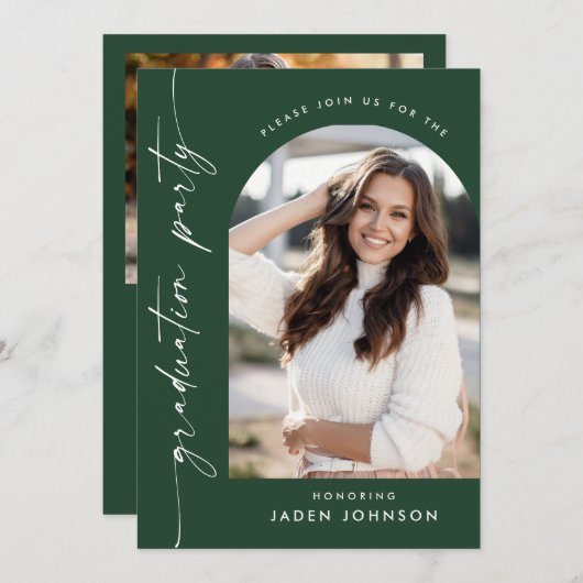 ミニマモダンリスト2 PHOTO卒業パーティー 招待状 (正面/裏面)