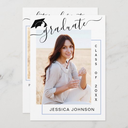 ミニマモダンリスト2 PHOTO卒業パーティー 招待状 (正面/裏面)