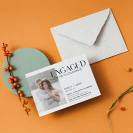 ミニマモダンリスト3フォトブラック&ホワイト婚約 招待状