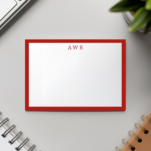 ミニマモダンリスト3モノグラム1赤縁ど値 ノートカード