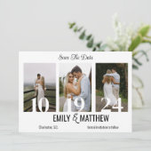 ミニマモダンリスト3写真エレガント日付の保存 セーブザデート (スタンド正面)