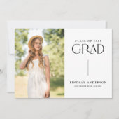 ミニマモダンリスト3写真卒業パーティー 招待状 (正面)