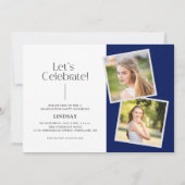 ミニマモダンリスト3写真卒業パーティー 招待状 (裏面)