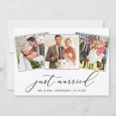 ミニマモダンリスト3写真書道結婚の 案内状 (正面)