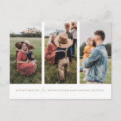 ミニマモダンリスト3縦写真ホリデーカード シーズンポストカード (正面)