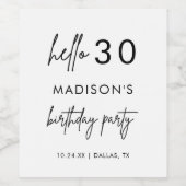 ミニマモダンリスト30歳の誕生日パーティーがワインを好む ワインラベル (シングルラベル)