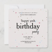 ミニマモダンリスト30th誕生日パーティー、30誕生 招待状 (正面)