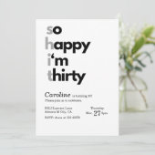 ミニマモダンリスト30th誕生日招待状シンプル 招待状 (スタンド正面)