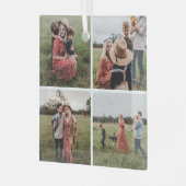 ミニマモダンリスト4フォトコラージクリスマス ガラスオーナメント (正面左)