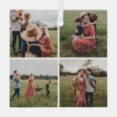 ミニマモダンリスト4フォトコラージクリスマス ガラスオーナメント (裏面)