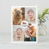 ミニマモダンリスト4フォトコラージクリスマス シーズンカード (スタンド正面)