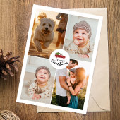 ミニマモダンリスト4フォトコラージクリスマス シーズンカード